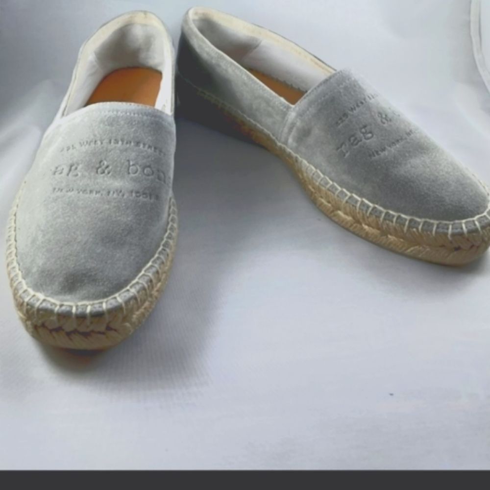 rag & bone Gray Suede Espadrille Slip-Ons